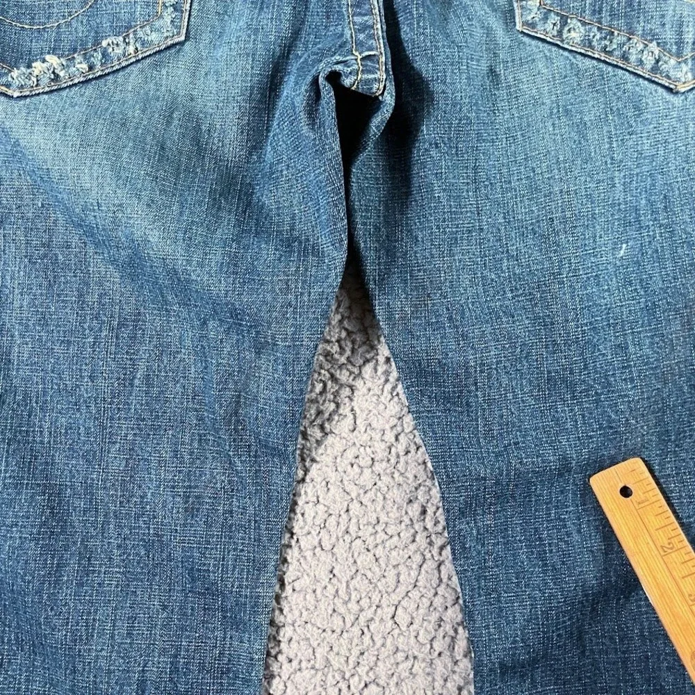 True Religion Bobby Jeans Mens 43x27 Medium Wash Straight‎ Leg Distressed Denim